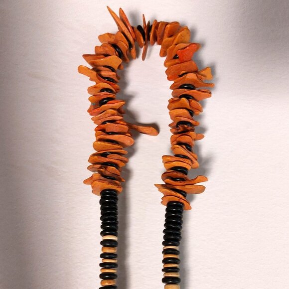 Women's Multi-Colors Shapes Wood Slats/Beads Statement Necklace - NWOT - Picture 6 of 10